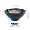 Bol de Ramen Japonés Bol Sombrero de Bambú Cerámica Hogareño Vajilla Grande Bol para Sopa de Fideos Bol para Fideos Caracol Bol para Fideos Instantáneos Horno de Microondas