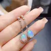 Venta al por mayor de fábrica Populares Pendientes de Ópalo Blanco Natural Plata S925 Incrustado Piedra Principal 6*8 Joyería de Lujo Venta Directa de Fábrica
