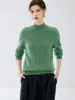 Maciez luxuosa - Suéter de cashmere com gola semi-alta, tricotado com sete agulhas e fio único torcido, para mulheres, suéter de malha de cashmere de cabra, camada base quente