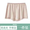 Shorts de seguridad de verano finos y holgados para mujer, anti-exposición, borde que no se enrolla, shorts de seguridad de tres puntos de seda helada, adecuados tanto para usar por dentro como por fuera