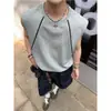 Chaleco Súper Atractivo para Hombre Verano Holgado Cuello Redondo Chaleco Superior 2025 Nuevo Diseño de Marca de Moda Americana Camiseta sin Mangas