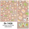 Redanco5D Embutido Popular Desenho Animado Adesivo para Unhas Gato Laranja Fofo Laranja Gordo Adesivo Estéreo para Unhas Dr1426