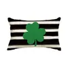 Calle irlandesa transfronteriza. Funda de almohada de lino con estampado de trébol del Día de San Patricio funda de almohada de césped de la suerte para sofá