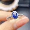 Anillo Popular de Zafiro Natural al por Mayor de Fábrica Plata S925 Incrustado con Piedra Principal 4*6 Joyería de Lujo Venta Directa de Fábrica