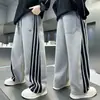 Roupas Infantis Calça Esportiva Listrada com Fita para Meninos Primavera 2026 Nova Calça Casual de Perna Reta Infantil para Crianças Maiores Calça Solta Transfronteiriça