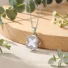 Pendente Giratório de Design Criativo Flor Bauhinia Zircônia Rosa Cobre Colar Feminino Super Brilhante Estilo Palácio Francês Flor de Cinco Pétalas