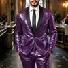 2026 Nuevo Conjunto de Traje Brillante de Lentejuelas Disco Transfronterizo para Performance en Discoteca Escenario Conjunto de Dos Piezas Dropshipping