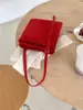 Bolso de Hombro de Gamuza Otoño e Invierno Nuevo Versátil Cuadrado Pequeño Vertical para Mujer Color Sólido Simple Multicompartimento Bolso para Teléfono Móvil para Mujer