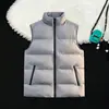 Colete de algodão masculino, espessado para aquecimento no outono e inverno, sem mangas, cor sólida, estilo moderno