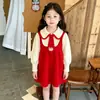 Vestido Suéter Menina Roupas Infantis Aekyung 2026 Outono/Inverno Nova Moda Tricô Natal Princesa Bebê Vestido
