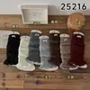 Botas y Calcetines de Algodón para Niñas, Calcetines de Felpa con Etiqueta de Tela Otoño e Invierno, Cubre Piernas de Pantorrilla para Niñas Color Rojo Ancora Coreano para Año Nuevo y Navidad