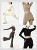 Pantalones de Yoga Acampanados para Mujer, Falso Dos Piezas con Levantamiento de Glúteos y Control de Abdomen, Cintura Alta, Caída Suelta, Pantalones de Pierna Ancha Ligeramente Acampanados