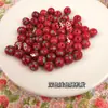 [Rosa Camelia] Material Rojo con Perlas Accesorios Cadena para Teléfono Móvil DIY Dulces Accesorios de Perlas Sueltas Joyería Hecha a Mano