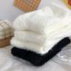 Calcetines de terciopelo de visón artificial para mujer, otoño e invierno, forrados de felpa, engrosados, para el suelo, para dormir, para confinement, para estudiantes, calcetines de longitud media hasta la pantorrilla, combinan con todo, en blanco y negro