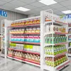 Estante de Exhibición de Estantería de Supermercado Tienda Comedor Tienda de Conveniencia Farmacia Productos de Snacks Combinación Multicapa de Alimentos de Una y Doble Cara