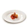 Prato raso de cerâmica branca pura para atacado, prato fundo, prato para uso doméstico, prato para hotel, prato para comida ocidental, prato para bife, louça ocidental