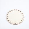 Caixa de armazenamento de estrutura de cesto trançado DIY placa de fundo de madeira crochê feito à mão base de madeira cor de tronco placa perfurada de lascas de madeira redonda