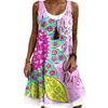 Transfronterizo Vestido Nuevo Textura Gama Alta Impresión Digital 3D Vestido Talla Grande Estilo Vacacional Vestido Talla Grande Mujer