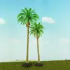 Decoración de paisaje micro-paisajismo vegetal de fondo para mesa de arena modelo de construcción árbol palmera colgante catorce postes