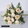 15 Flores de Camélia e Peônia, Pequeno Buquê de Peônias tipo Botão Estilo Coreano, Arranjo de Flores para Decoração de Casa Estilo Pastoral