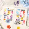 Série Flor do Sono Leve Novo Produto Transfronteiriço Material Transparente para Diário de Pet Adesivos Florais Adesivos Decorativos para Diário