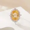 Anillo de Plata de Ley S925 Chapado en Oro de 18K Color Natural Tesoro Anillo de Gran Quilate Lujo Accesible Índice Anillo de Dedo Joyería de Energía Venta al por Mayor