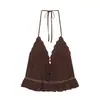 Comercio Exterior Transfronterizo al por Mayor 2026 Nuevo Estilo Europeo y Americano Moda Femenina Sexy Chica Caliente Top con Bordado de Cuello Halter