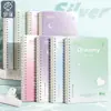 Cuaderno de Bobina Estilo Ins de Aspecto Elevado Cuaderno de Línea Horizontal Bloc de Notas para Chica Estudiante Cuaderno Engrosado
