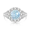 Anillo de girasol con corte de fuegos artificiales de piedras preciosas coloridas, superventas europeo y americano transfronterizo para mujer, joyería electrochapada en oro real, transmisión en vivo y dropshipping