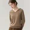 Suéter con Capucha Casual Reductor de Edad 100% Cachemira Pura para Mujer Holgado con Capucha Sudadera de Punto Pulóver Capa Base Venta al por Mayor