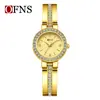 Reloj de Pulsera de Aleación Popular para Transmisiones en Vivo Ofns Joyería Impermeable Reloj de Cuarzo de Lujo Ligero de Alto Valor Reloj Sencillo con Esfera Pequeña para Mujer