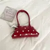 Bolsa de Mão Texturizada de Nicho Bolsa Bowling 2026 Nova Simples Bolinhas Bolsa de Ombro para o Dia a Dia Versátil Bolsa de Ombro Macia