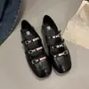 Zapatos planos Mary Jane retro de punta cuadrada para mujer, nueva colección otoño 2026, con hebillas metálicas, un diseño lujoso pero versátil, suelas suaves y estilo coreano