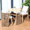 Conjunto de Três Peças de Mesa Pequena e Cadeira para Varanda Apartamento Pequeno Lazer Cadeira de Rattan Casa Leitura Uma Mesa e Duas Cadeiras Combinação Mesa e Cadeira de Chá Preto para Internet