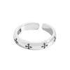 647 Anillo Cruzado Vintage de Diseño Nicho de Lujo Ligero Estilo Coreano INS Combinación Total Plata de Ley S925 Textura para Mujer