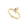 Anillo abierto de la serie Princesa creativa de circonita colorida microincrustada transfronteriza europea y americana para mujer, moda simple, anillo de animal pequeño