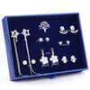 Brincos de Prata 925 Conjunto de Brincos de Uma Semana com um Toque de Luxo, Brincos de Franja Camélia de Luxo Leve, Presente de Aniversário para Meninas