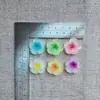Parche Transparente de Flor de Cinco Pétalos de Hielo Accesorios de Resina Funda para Teléfono Móvil Accesorios para Broches y Joyería Imán para Refrigerador Hebilla de Zapato Material por Lote
