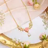 Colar de Flor em Cobre com Microincrustação de Zircônia Popular Transfronteiriço, Design de Nicho, Colar de Amizade de Alta Qualidade, Venda Direta do Fabricante