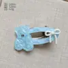 Presilha de Cabelo Fofa Urso de Strass Laço Estilo Coreano Versátil para Franja Lateral Menina Energética Presilha Bico de Pato Acessório de Cabelo