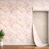 Pegatinas de pared autoadhesivas IXPE transfronterizas, con un delicado patrón rosa y dorado, papel tapiz brillante para renovación, disponibles en rollos para venta al por mayor