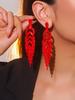 Aretes de Borla Larga de Pedrería Super Flash Serie Roja Más Vendidos de Amazon para Mujer, Aretes y Aretes Elegantes de Alta Gama