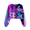 Grupo Cazador de Brujas K-Pop Patrón Impresión 3D Transfronterizo Nuevo Sudadera Corta Casual para Chicas Venta Directa de Fábrica