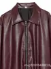 Venta al por mayor ropa de mujer transfronteriza europea y americana nueva chaqueta de cuero estilo biker otoño e invierno, abrigo de cuero de manga larga suelto moderno con cuello de solapa