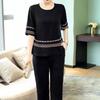 Roupas Femininas Plus Size 2026 Verão Novo Estilo para Mães de Meia-Idade e Idosas, Calça Cropped Soltinha Emagrecedora + Conjunto de Camiseta Solta Tendência