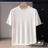 Estilo Nuevo Primavera y Otoño 2026 Cómoda Versátil Seda Cachemira Manga Corta Hombre Cuello Redondo Color Sólido Camiseta de Punto Casual Media Manga