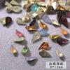 Garota celebridade da internet rosa fundo pontudo adorável acessórios de unha de diamante super brilhantes coração de pêssego torto cristal de diamante de vidro multifacetado joia