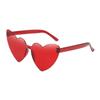 Gafas de Sol Corazón Delgado Transfronterizas de Amazon, Montura Color Jalea sin Montura con Forma de Corazón de Una Pieza, Gafas de Sol Corazón-Amor Color Caramelo