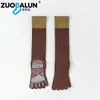 Calcetines de Yoga de Cinco Dedos Zobaren Algodón Puro Calcetines Largos de Pilates Silicona Antideslizantes Calcetines de Baja Presión para Pantorrillas Calcetines de Baile Venta al por Mayor