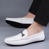 FASHION capa superior piel de becerro patrón de cocodrilo calidad mocasines de hombre parte superior suave suela suave zapatos casuales sin cordones punta abierta para hombre